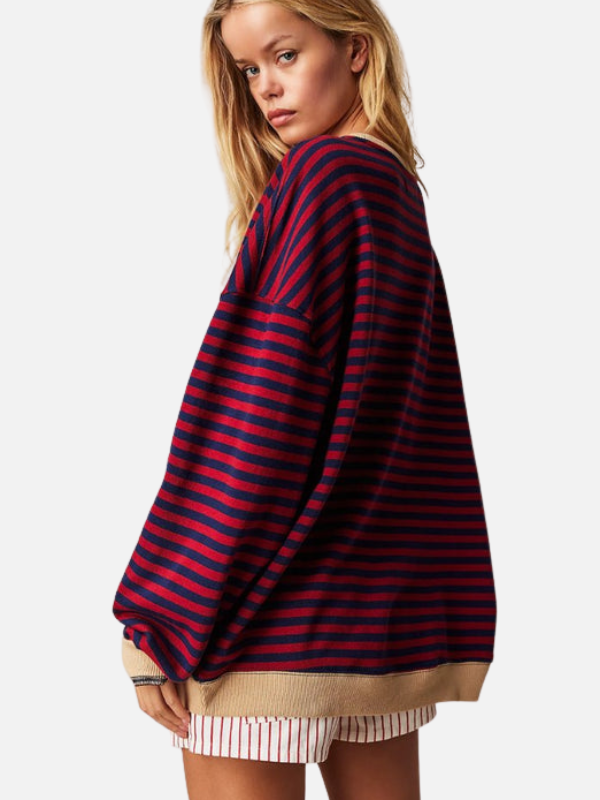 Lene | Buntes Oversized Gestreiftes Sweatshirt