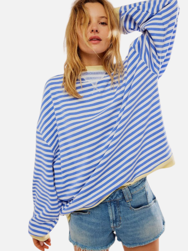 Lene | Buntes Oversized Gestreiftes Sweatshirt