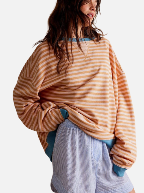 Lene | Buntes Oversized Gestreiftes Sweatshirt