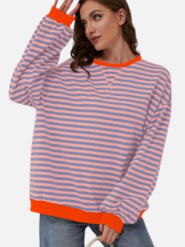 Lene | Buntes Oversized Gestreiftes Sweatshirt