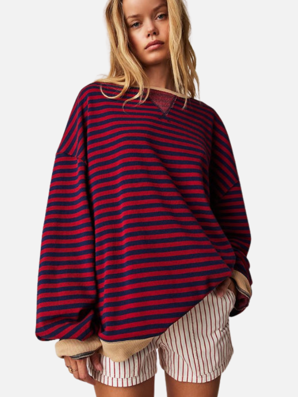 Lene | Buntes Oversized Gestreiftes Sweatshirt