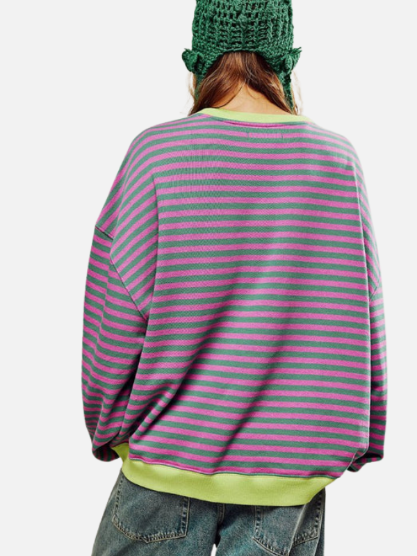 Lene | Buntes Oversized Gestreiftes Sweatshirt