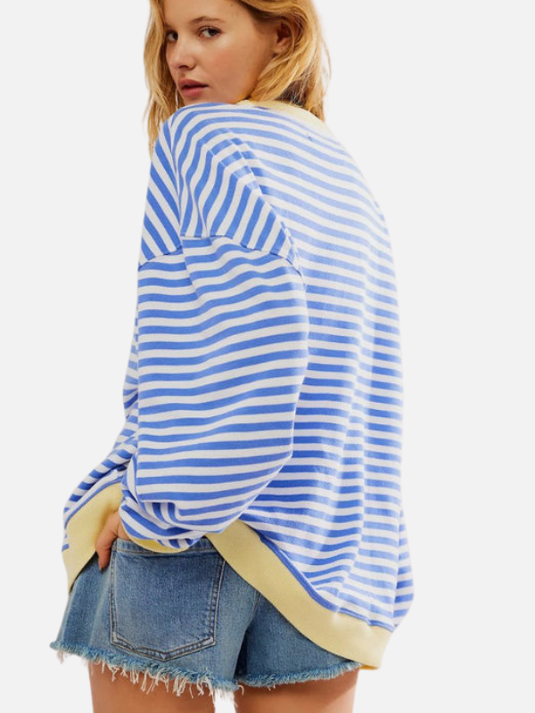 Lene | Buntes Oversized Gestreiftes Sweatshirt