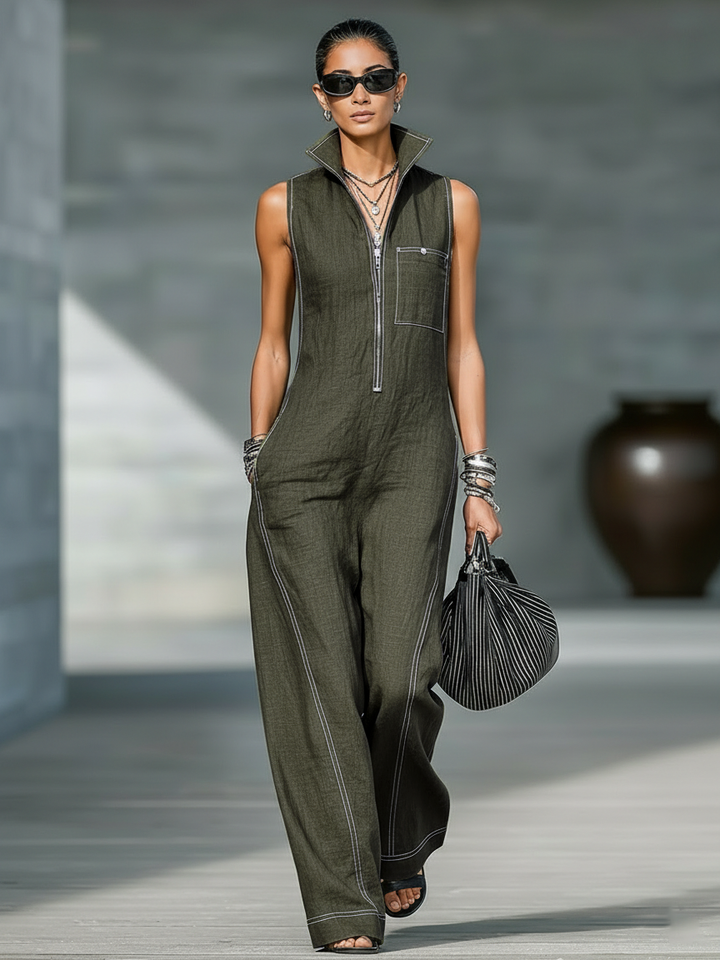 Jamie | Minimalistischer ärmelloser Relaxed Jumpsuit