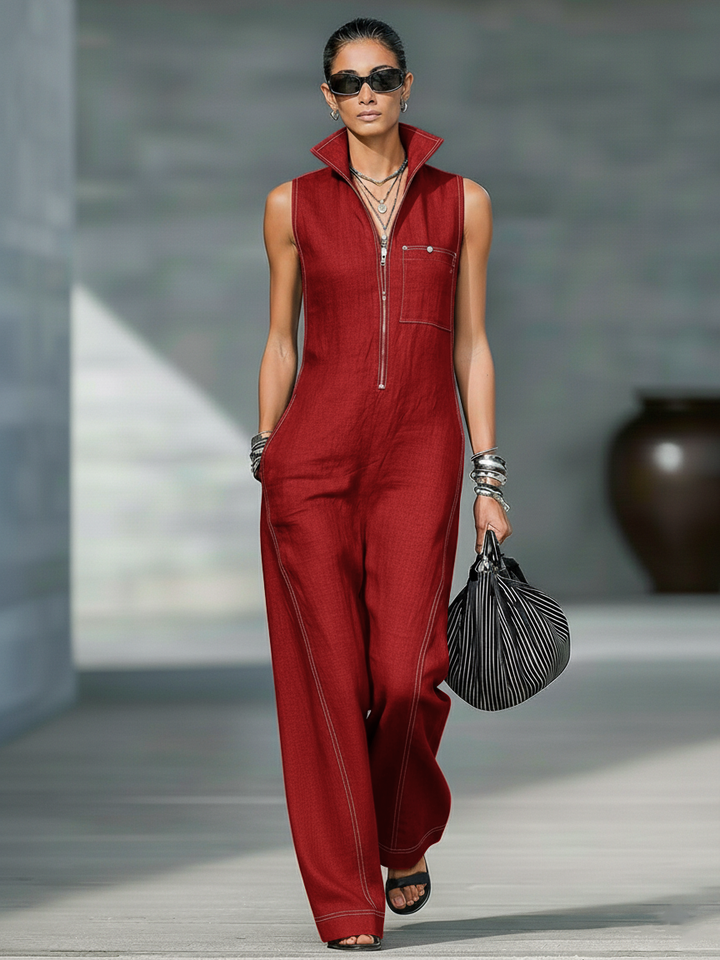 Jamie | Minimalistischer ärmelloser Relaxed Jumpsuit