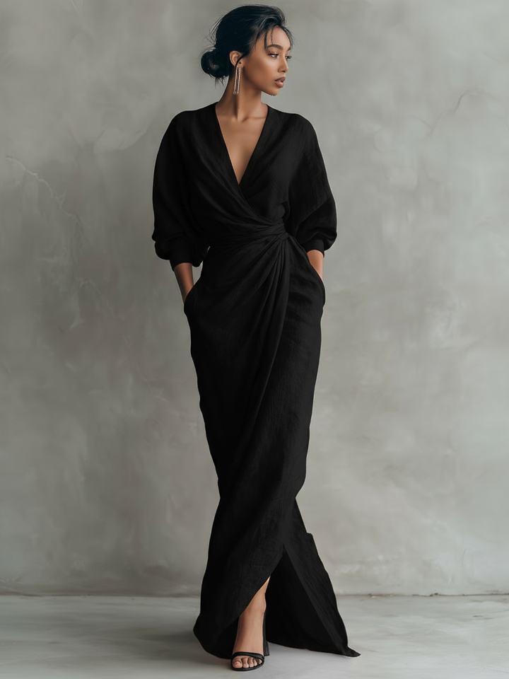 Julianna | Minimalistisches Wickel-Maxikleid