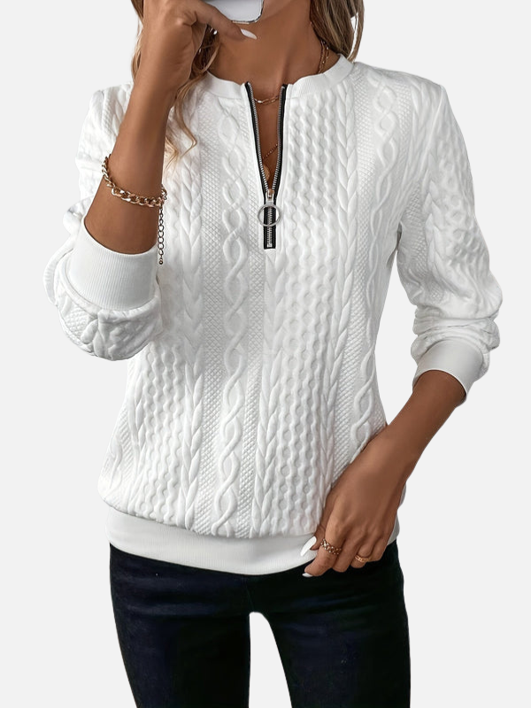 Ida | Halb-Zip Pullover im Kabelmuster