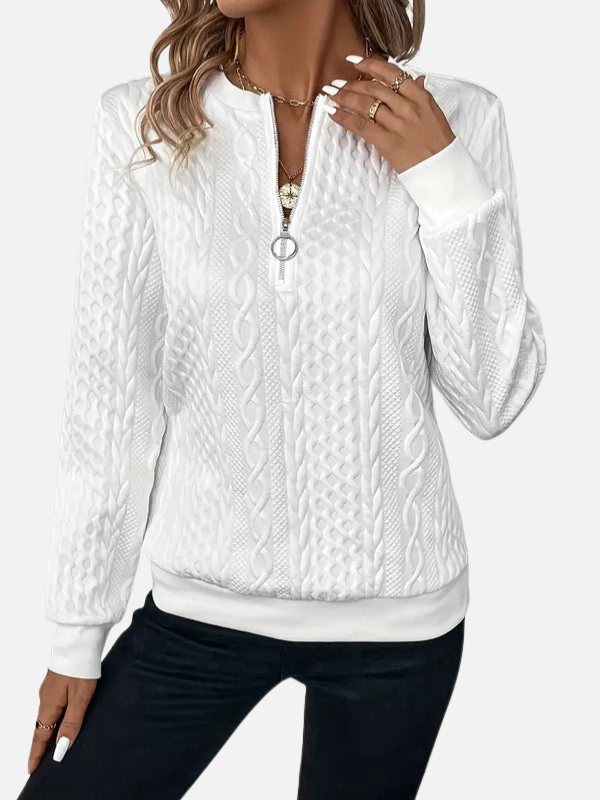 Ida | Halb-Zip Pullover im Kabelmuster