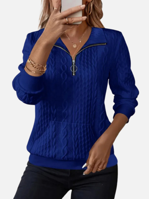 Ida | Halb-Zip Pullover im Kabelmuster