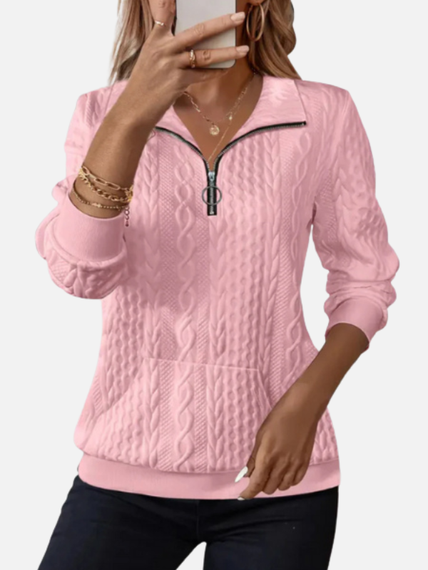 Ida | Halb-Zip Pullover im Kabelmuster