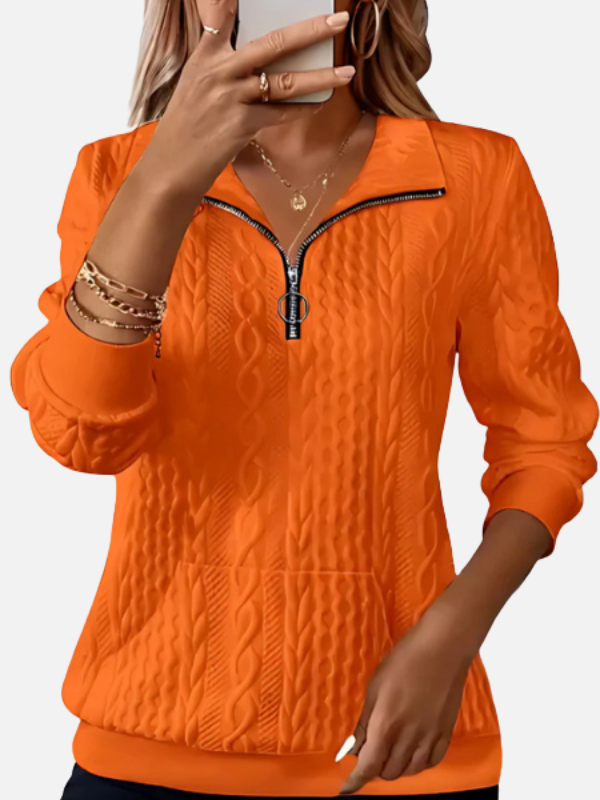 Ida | Halb-Zip Pullover im Kabelmuster
