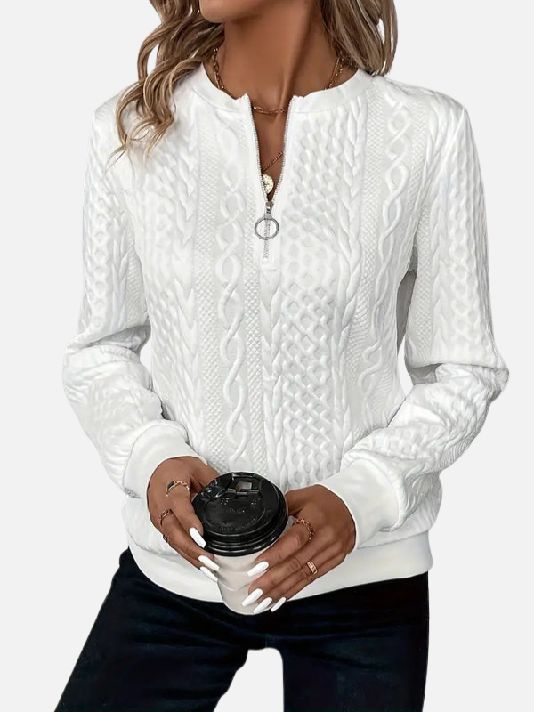 Ida | Halb-Zip Pullover im Kabelmuster