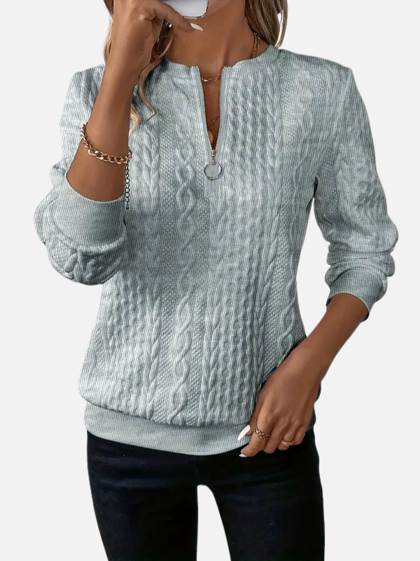 Ida | Halb-Zip Pullover im Kabelmuster