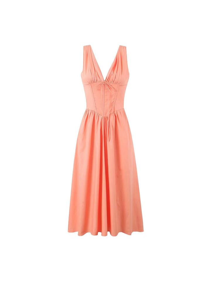 Ariana - V-Ausschnitt Korsett Flare Midi Kleid