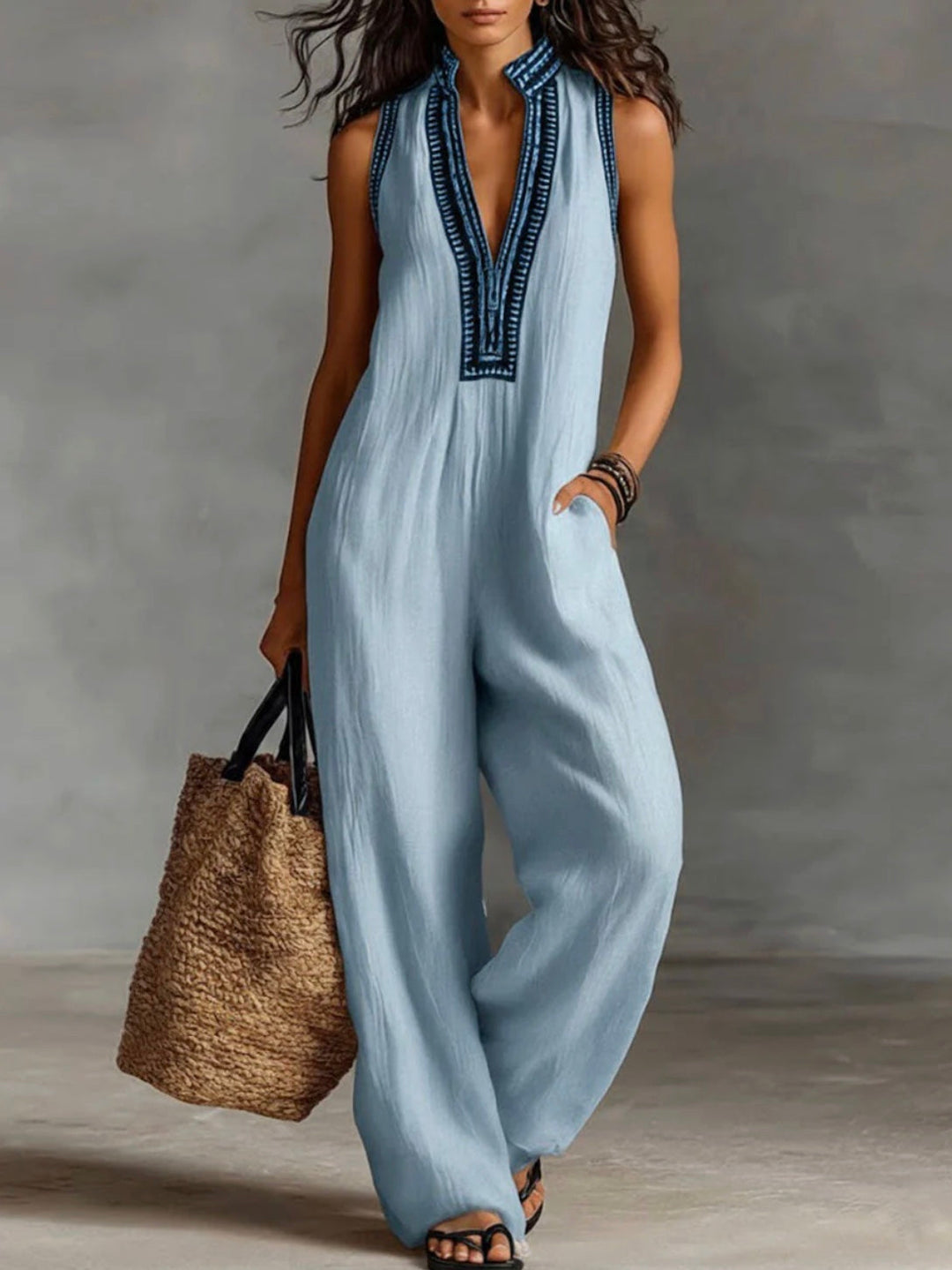 Fiamma  | Ärmelloser Jumpsuit mit hohem Kragen