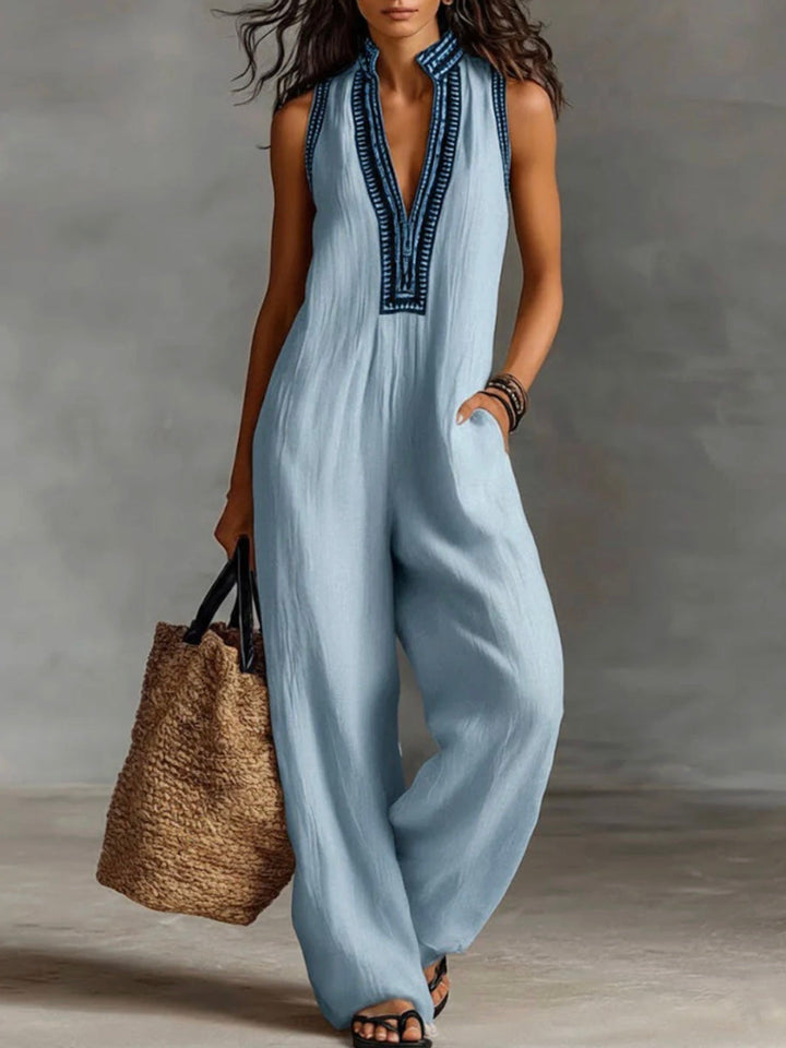 Fiamma  | Ärmelloser Jumpsuit mit hohem Kragen