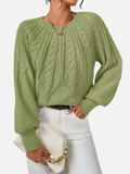 Mette | Kabelstrick Strickbluse mit Rundhals