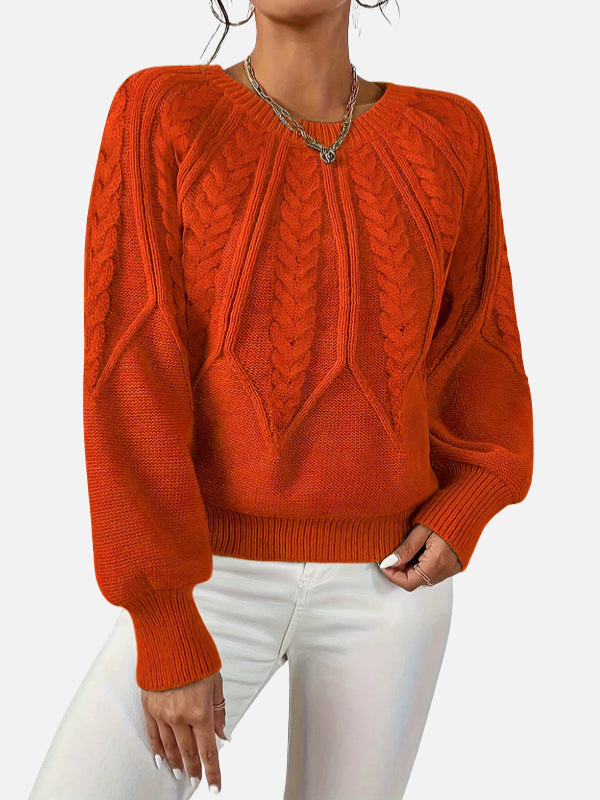 Mette | Kabelstrick Strickbluse mit Rundhals