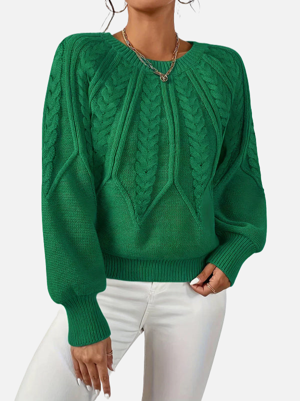 Mette | Kabelstrick Strickbluse mit Rundhals