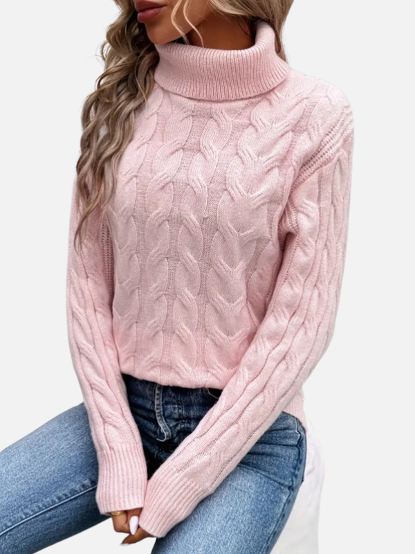 Kirsten | Kabelstrickpullover mit Rollkragen – Damen