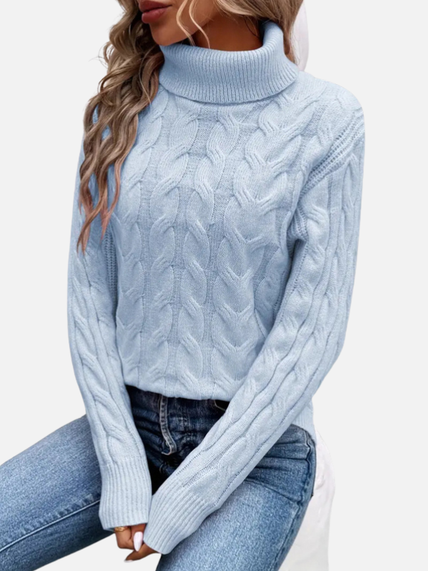 Kirsten | Kabelstrickpullover mit Rollkragen – Damen