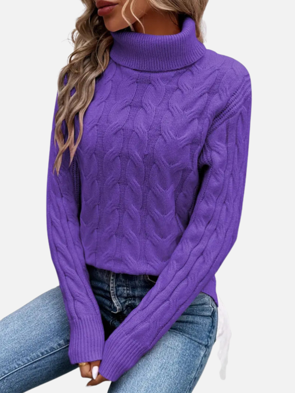 Kirsten | Kabelstrickpullover mit Rollkragen – Damen