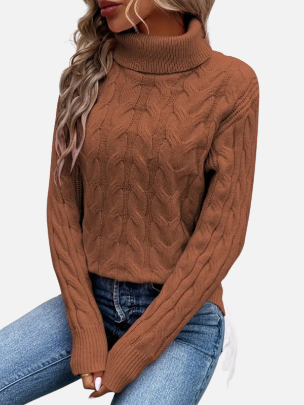 Kirsten | Kabelstrickpullover mit Rollkragen – Damen