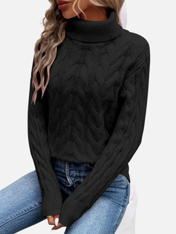 Kirsten | Kabelstrickpullover mit Rollkragen – Damen
