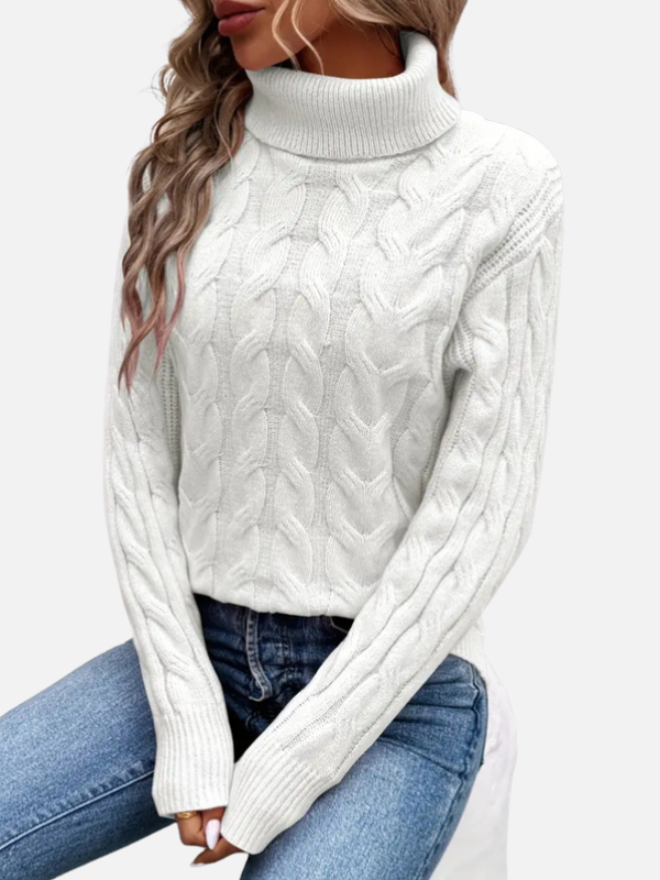 Kirsten | Kabelstrickpullover mit Rollkragen – Damen