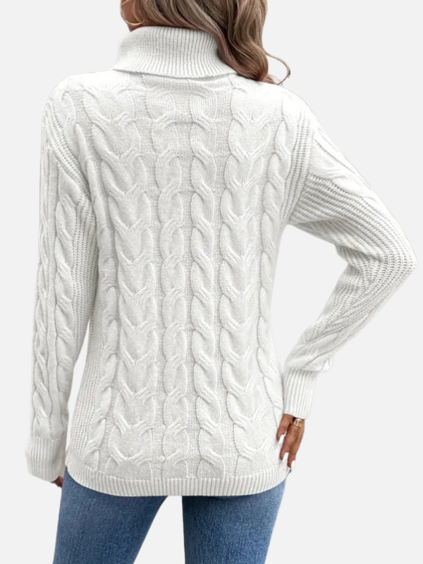 Kirsten | Kabelstrickpullover mit Rollkragen – Damen