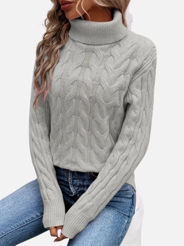 Kirsten | Kabelstrickpullover mit Rollkragen – Damen