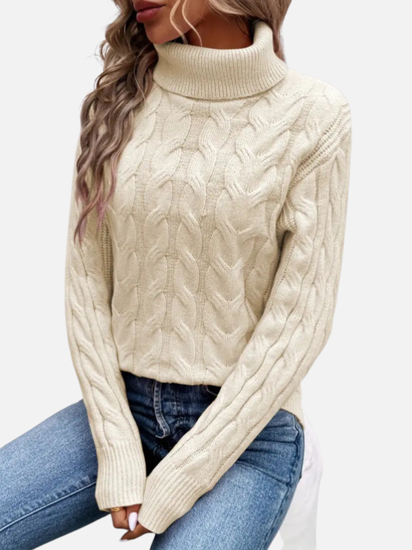Kirsten | Kabelstrickpullover mit Rollkragen – Damen