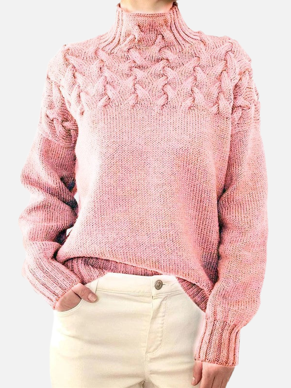 Hanne | Kabelpullover mit Hohem Kragen