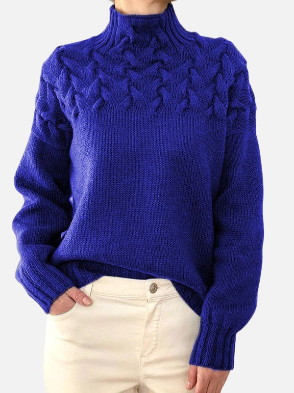 Hanne | Kabelpullover mit Hohem Kragen
