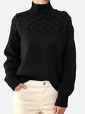 Hanne | Kabelpullover mit Hohem Kragen