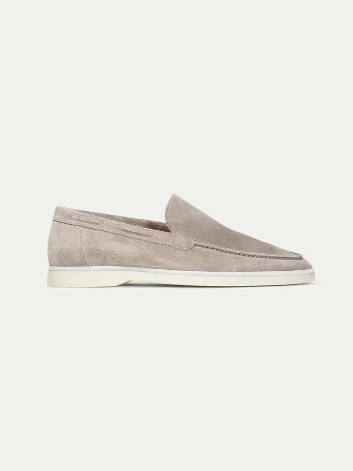 Klassischer Wildleder Loafer Hellgrau
