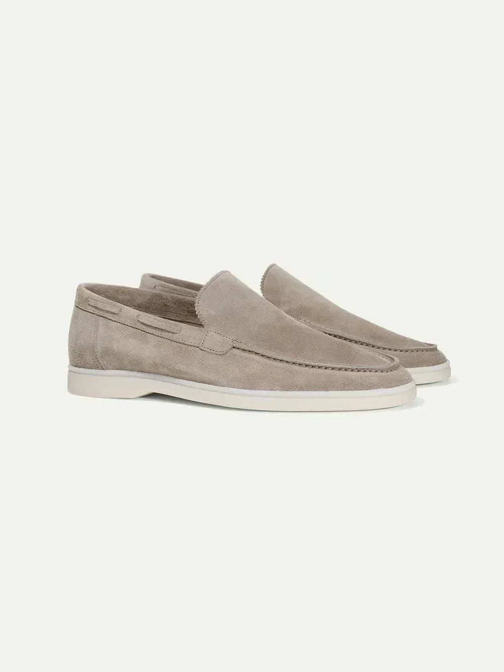 Klassischer Wildleder Loafer Hellgrau