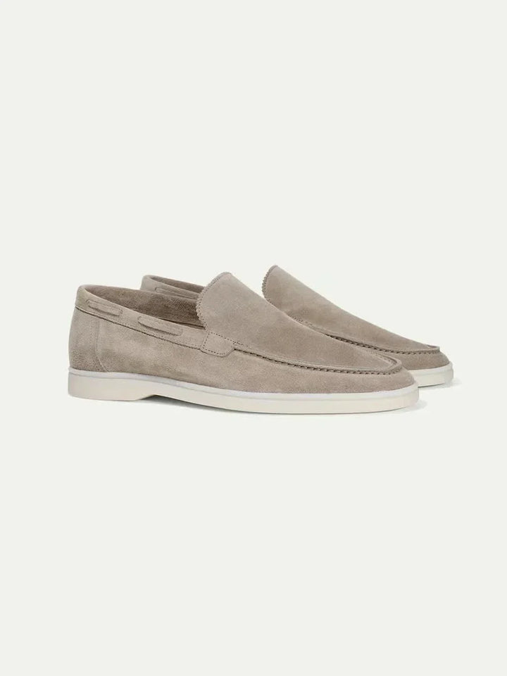 Klassischer Wildleder Loafer Hellgrau
