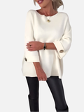 Karen | Lange Strickbluse mit Knopfdetail