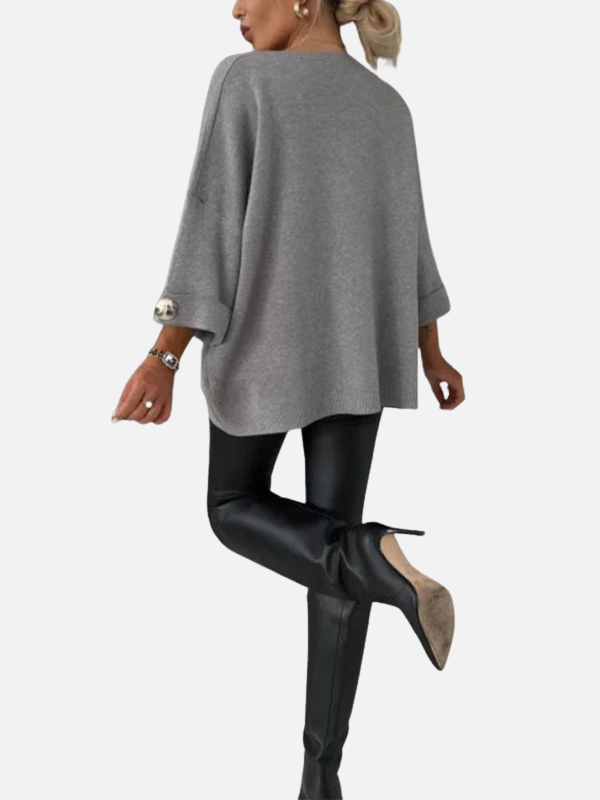 Anne | Lange Strickbluse mit Knopfdetails
