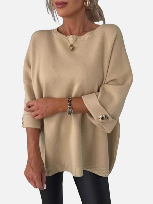 Anne | Lange Strickbluse mit Knopfdetails