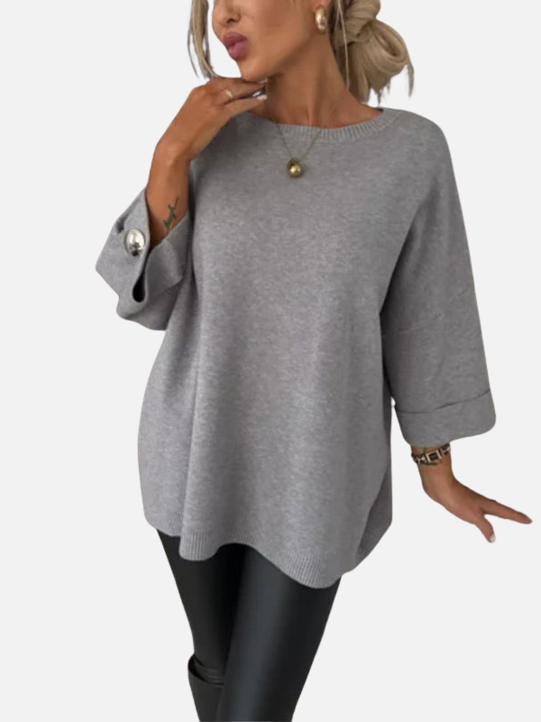 Anne | Lange Strickbluse mit Knopfdetails