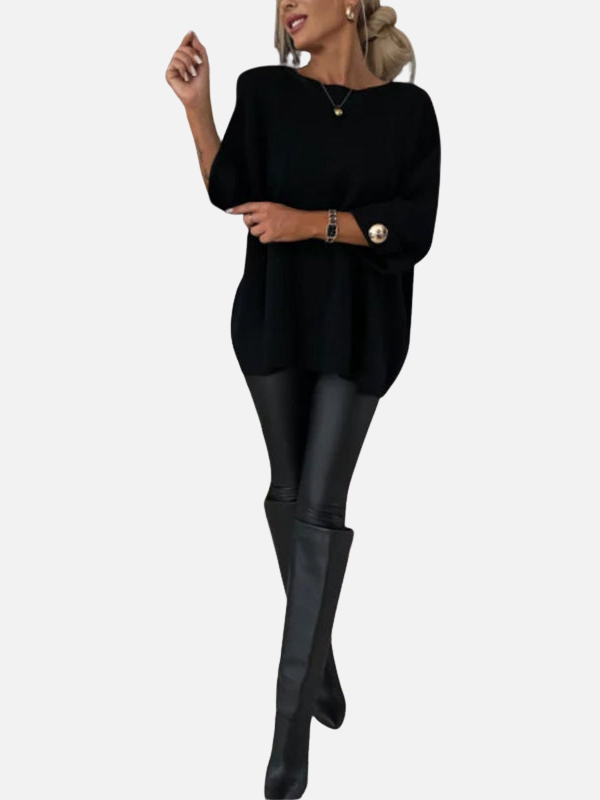 Anne | Lange Strickbluse mit Knopfdetails