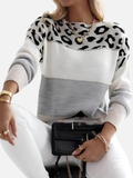 Maria | Leoparden-Strickpullover mit Rundhalsausschnitt