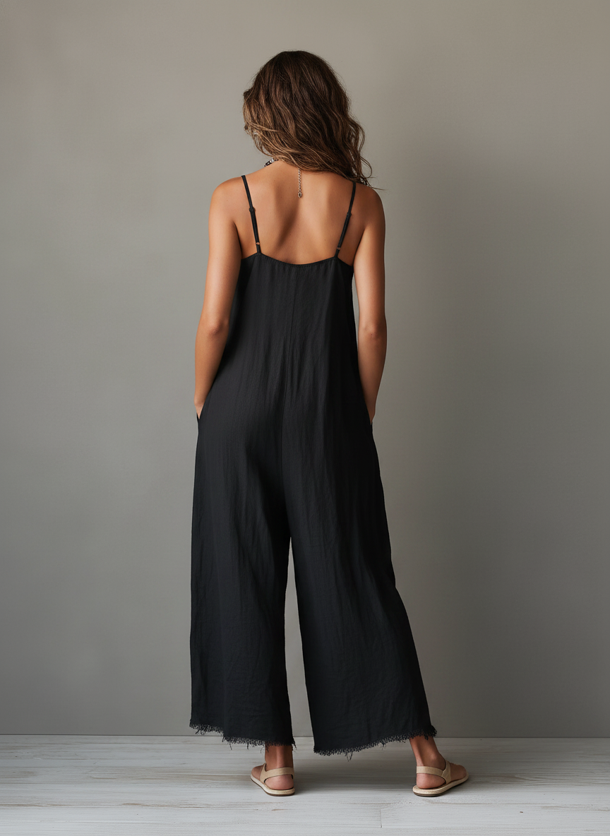 Pascale | Minimalistische Leinen-Latzhose für Frauen