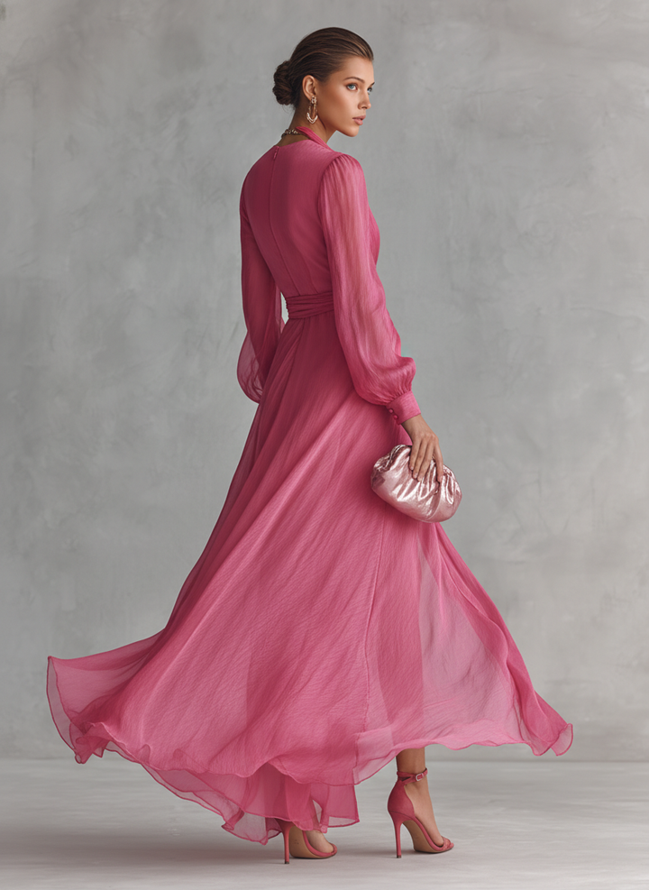 Daisy - Elegantes Lange Chiffonkleid
