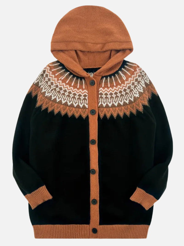 Kirsten | Gemusterter Hoodie-Cardigan im Nordischen Stil