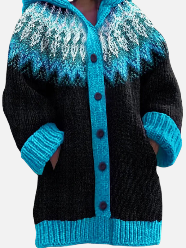 Kirsten | Gemusterter Hoodie-Cardigan im Nordischen Stil