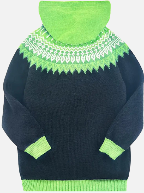 Kirsten | Gemusterter Hoodie-Cardigan im Nordischen Stil