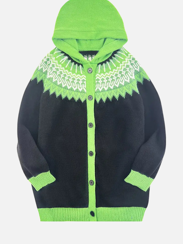Kirsten | Gemusterter Hoodie-Cardigan im Nordischen Stil